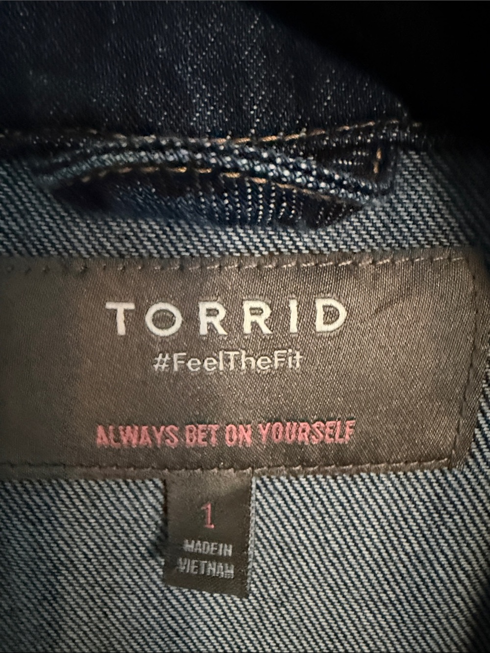 torrid size 1. Dark Blue Denim Button-Front Jacket - Picture 3 of 4